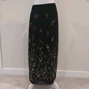 Sheer Black Chiffon Maxi Skirt Women M Whimsigoth Fairy Grunge Witchy Boho